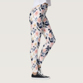 Roze Blauwe Chic Bloemen Leggings (Rechts)