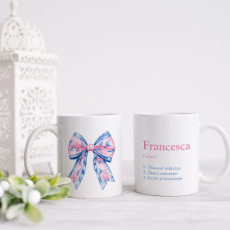 Roze & Blauwe Chinoiserie Bow Vriend Koffiemok