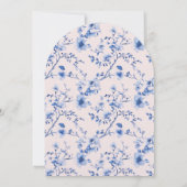 Roze & Blauwe Chinoiserie Pagoda Tea Uitnodiging (Achterkant)