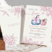 Roze Blauwe Chinoiserie Pompoen Herfst in Love Sho Kaart