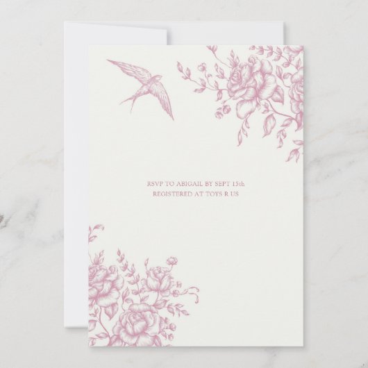 Roze Blauwe Chinoiserie Pompoen Herfst in Love Sho Kaart (Achterkant)