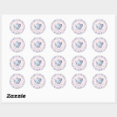 Roze & Blauwe Chinoiserie Theepot | bruidsthee Ronde Sticker (Vel)