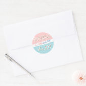 Roze & Blauwe Cirkels & Dot Twin Baby Sticker (Envelop)