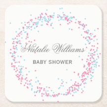 Roze & Blauwe Confetti - Aangepaste Onderzetter