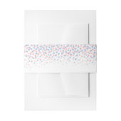 Roze blauwe confetti stippen kunst bruinband uitnodigingen wikkel (Voorkant Voorbeeld)