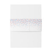 Roze blauwe confetti stippen kunst bruinband uitnodigingen wikkel (Achterkant Voorbeeld)