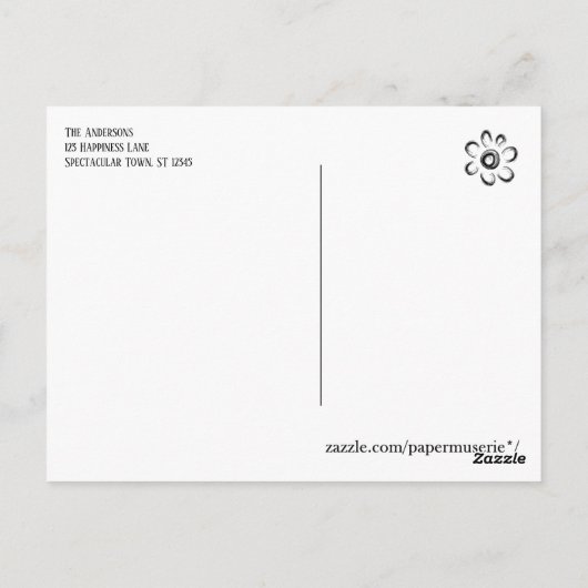 Roze Blauwe Confetti Typografie Baby Bedankt Briefkaart (Achterkant)