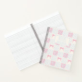 Roze Blauwe Coquette Strikken Bloemen Gepersonalis Notitieboek (Binnen)