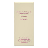 Roze, blauwe cupcake-rackkaart reclamekaart (Achterkant)