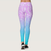Roze blauwe curven leggings (Achterkant)