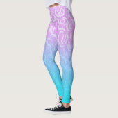 Roze blauwe curven leggings (Links)