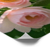 Roze blauwe delicate bloemen poster (Hoek)