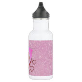 Roze blauwe dolfijnen met rood hart waterfles  (Rechts)