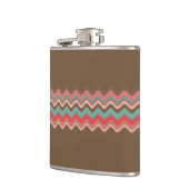 Roze blauwe droog Zigzag Patroon Heupfles (Links)
