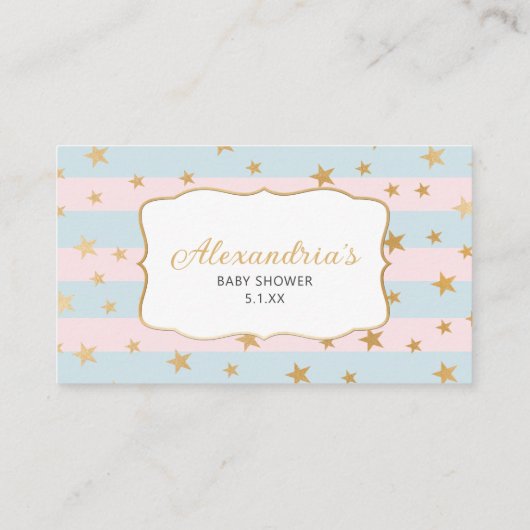 Roze blauwe druppelkaart informatiekaartje (Achterkant)