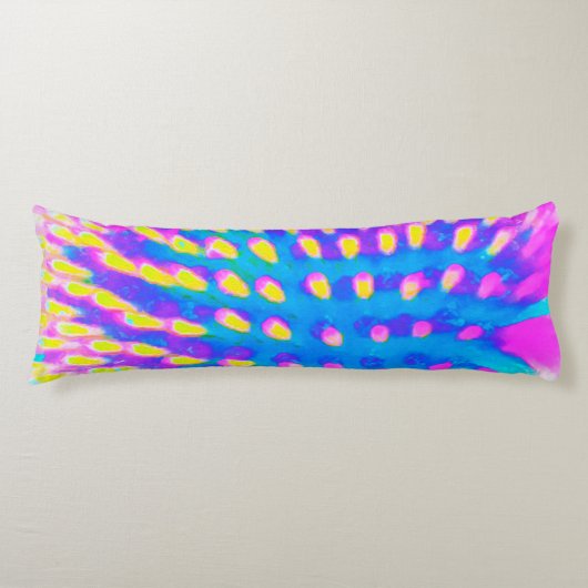 Roze, blauwe en gele Abstracte condensor Lichaamskussen (Voorkant)