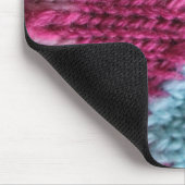 roze, blauwe en gele breien muismat (Hoek)