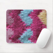 roze, blauwe en gele breien muismat (Met muis)