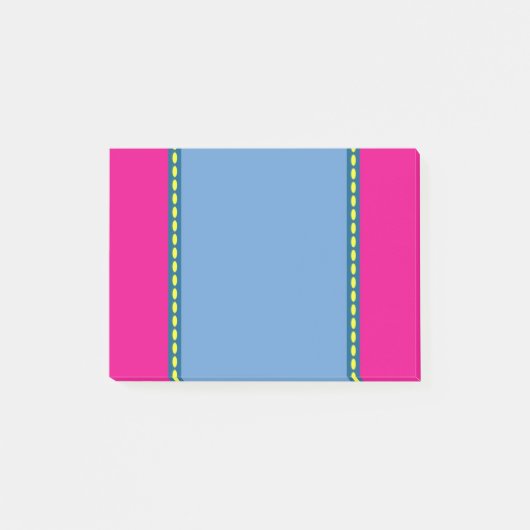 Roze, blauwe en gele Post It-notitie Post-it® Notes (Voorkant)