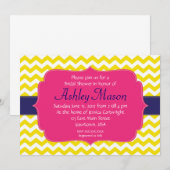 Roze, Blauwe en Gele Uitnodiging van de Chevron (Voorkant / Achterkant)