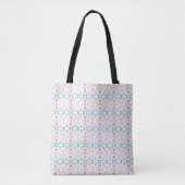 Roze, blauwe en groene dog verf afdrukken tote bag (Voorkant)
