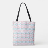 Roze, blauwe en groene dog verf afdrukken tote bag (Achterkant)
