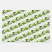 Roze blauwe en groene kerstsieraden inpakpapier vel (Voorkant 2)