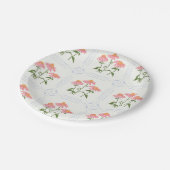 Roze, blauwe en groene pastelbloemen papieren bordje (Gekanteld)