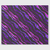 Roze, blauwe en Paarse glitter-Zebra en cadeauverp Cadeaupapier (Vlak)