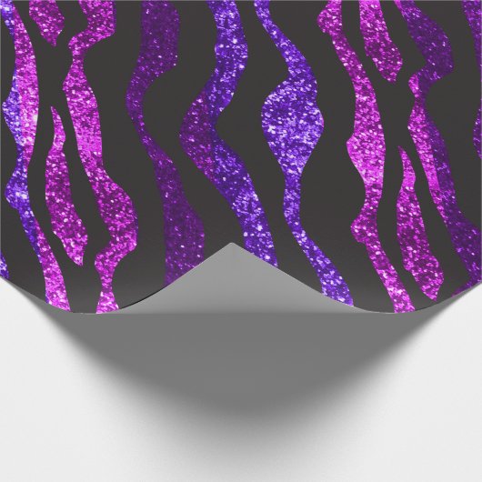 Roze, blauwe en Paarse glitter-Zebra en cadeauverp Cadeaupapier (Hoek)