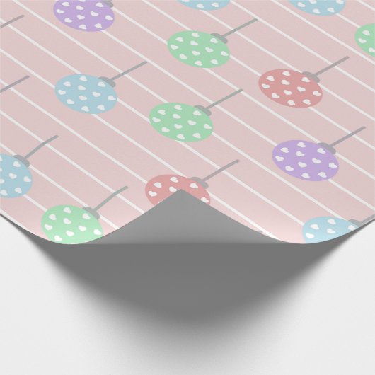 Roze blauwe en Paarse pokkendot Cadeaupapier (Hoek)