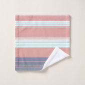 Roze, blauwe en verticale strepen van olijven. bad handdoek (Wasdoekje)