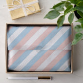 Roze, blauwe en witte diagonale streep tissuepapier (Geschenk)