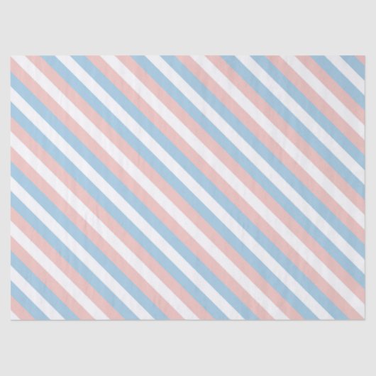 Roze, blauwe en witte diagonale streep tissuepapier (Voorkant)
