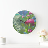Roze, blauwe en witte floraal grote klok (Huis)