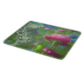 Roze, blauwe en witte floraal snijplank (Hoek)