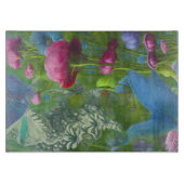 Roze, blauwe en witte floraal snijplank (Voorkant)