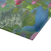 Roze, blauwe en witte floraal snijplank (Hoek)