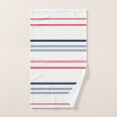 Roze blauwe en witte strepen bad handdoek (Handdoek)
