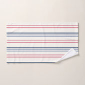 Roze blauwe en witte strepen bad handdoek (Handdoek)