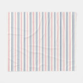 Roze blauwe en witte strepen fleece deken (Voorkant (Horizontaal))
