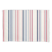 Roze blauwe en witte strepen kussensloop (Voorkant)