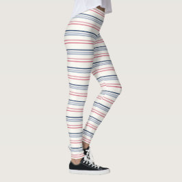 Roze blauwe en witte strepen leggings