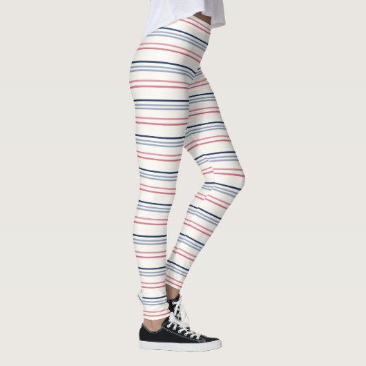 Roze blauwe en witte strepen leggings (Rechts)