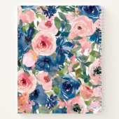 Roze blauwe Floral Foto van oma's recept Book Notitieboek (Achterkant)