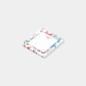  Roze Blauwe Floral Naam Terug naar School Post-it® Notes (Schuin)