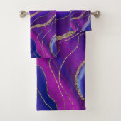 Roze blauwe galaxy Nebula Agate Glitter Glam #1 Bad Handdoek (Insitu)
