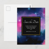 Roze & Blauwe Galaxy & Sterren Abstract Save the D Briefkaart (Voorkant / Achterkant)