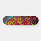 Roze blauwe gele Abstracte acrylvezel Persoonlijk Skateboard (Horizontaal)
