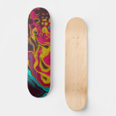 Roze blauwe gele Abstracte acrylvezel Persoonlijk Skateboard (Voorkant)